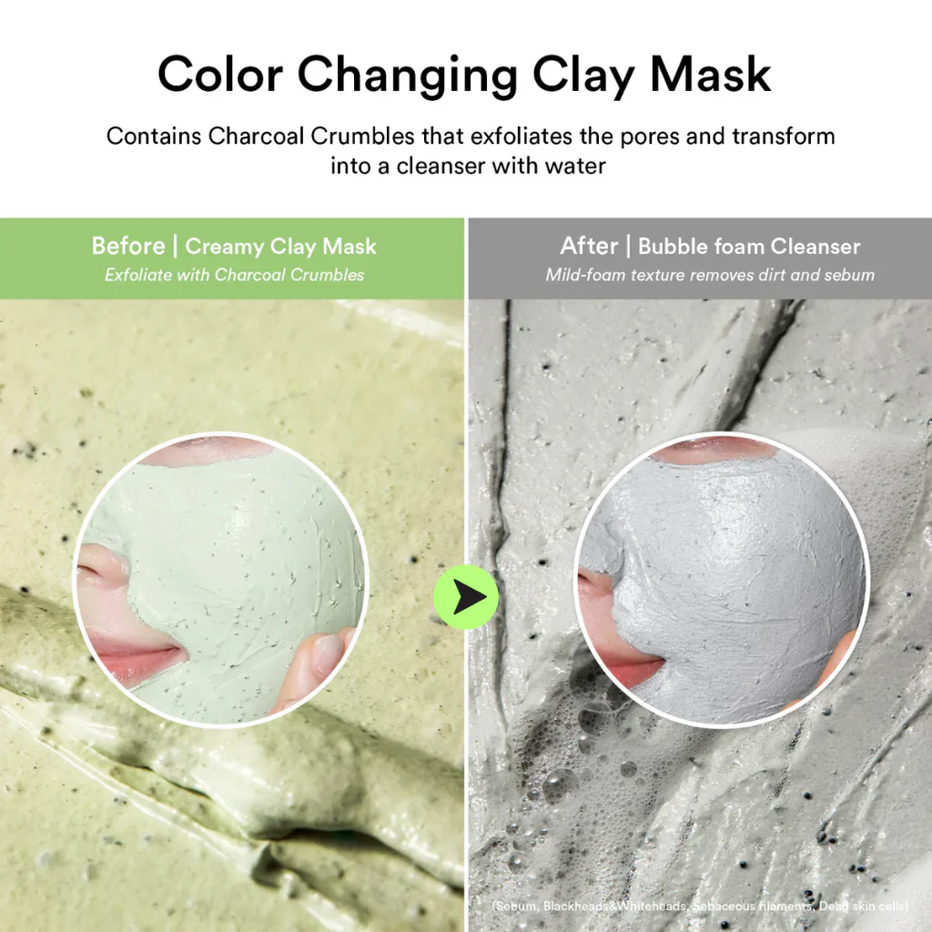 Pore Clay Pack Cleanser Heartleaf Charcoal Foam (120ml) - Image 3