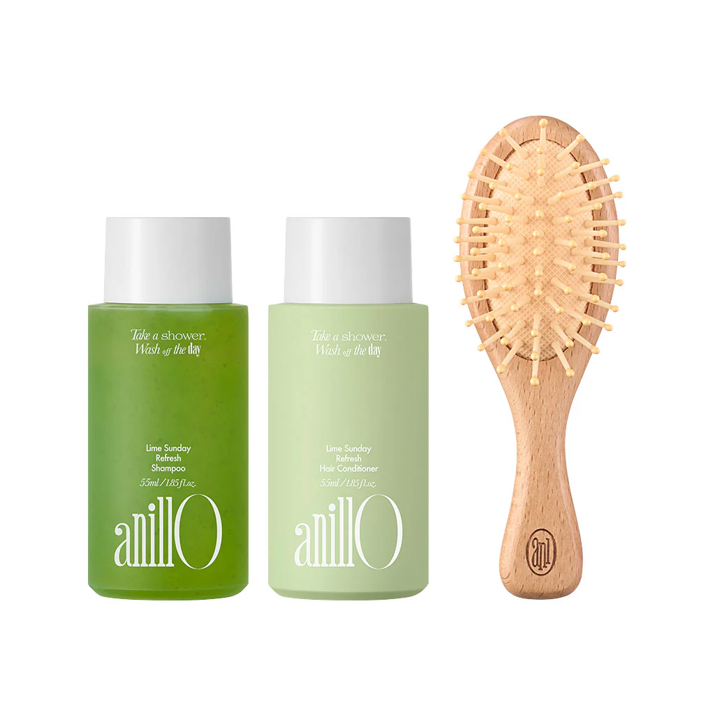 Lime Sunday Refresh Hair & Brush Set