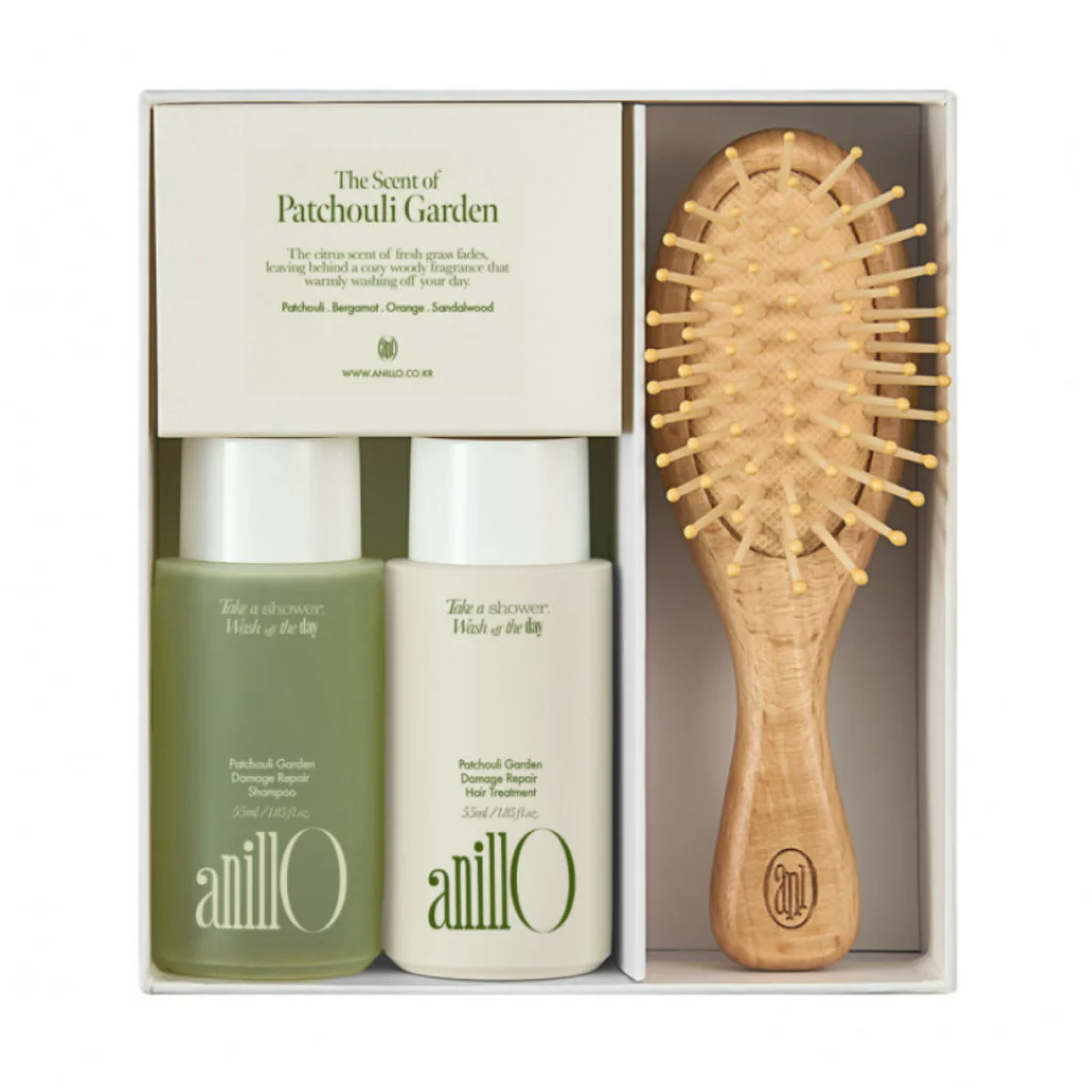 Patchouli Garden Damage Repair Hair & Brush Set