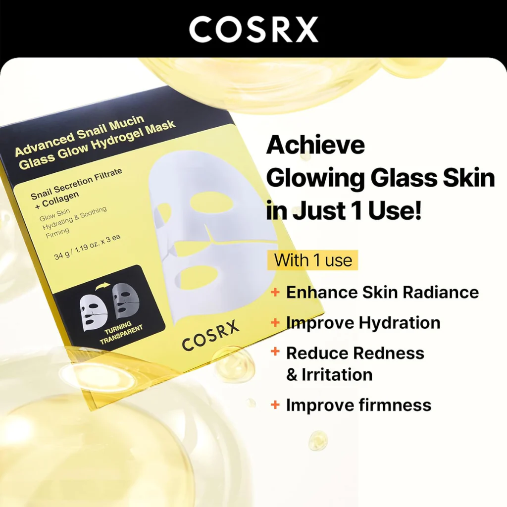 Advanced Snail Mucin Glass Glow Hydrogel Mask - Image 2