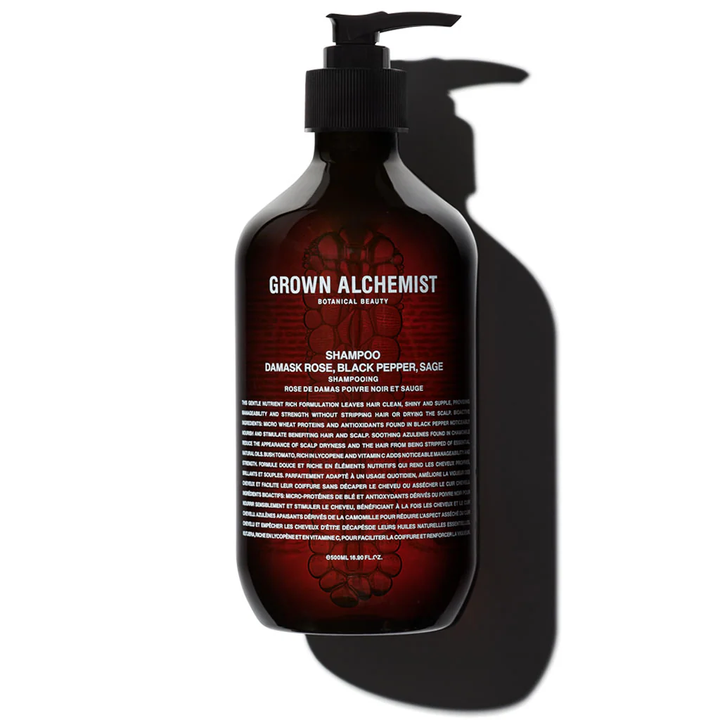 Shampoo: Damask Rose, Black Pepper, Sage