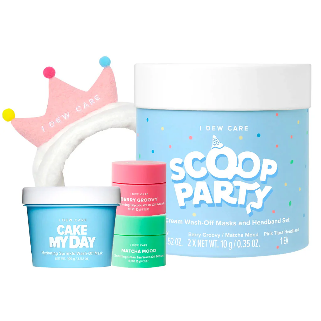 Scoop Party Wash-Off Masks & Headband Set