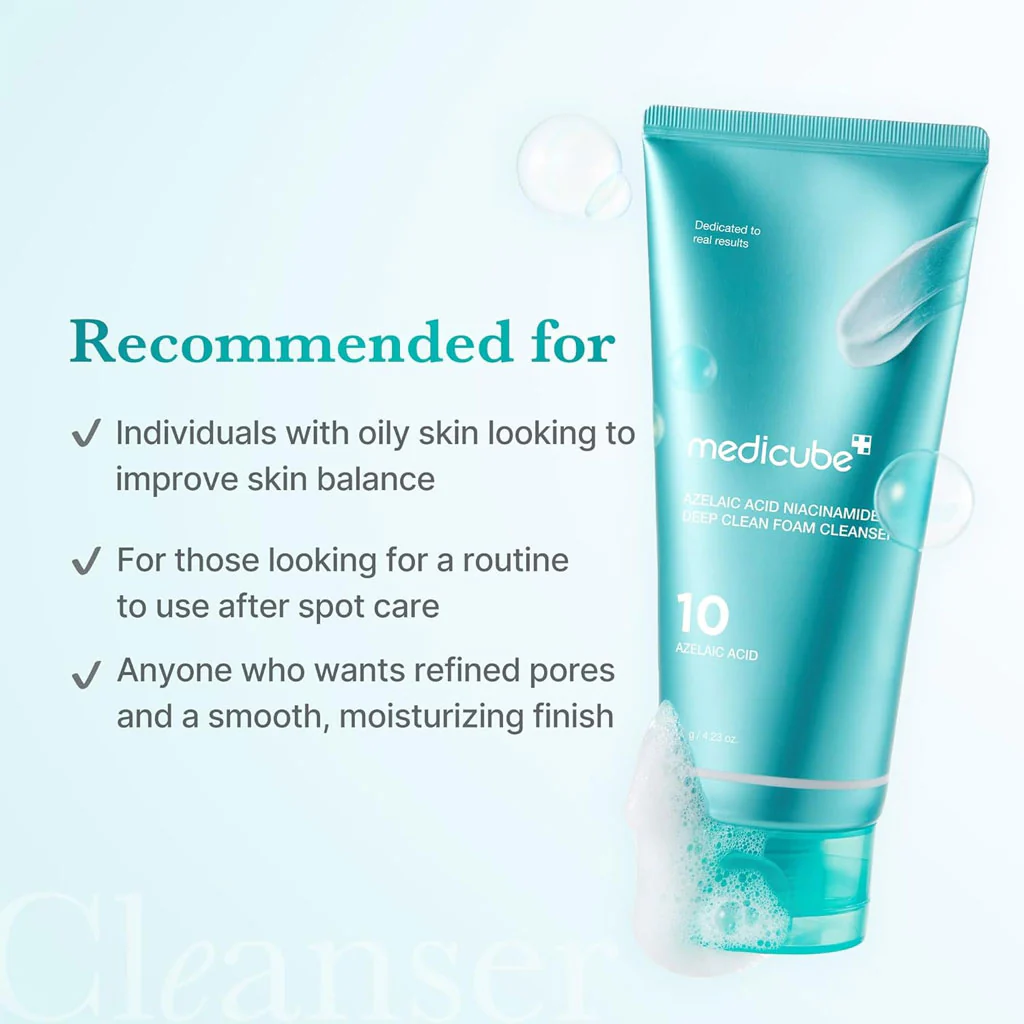 Azelaic Acid Niacinamide Deep Clean Foam Cleanser (120g) - Image 3