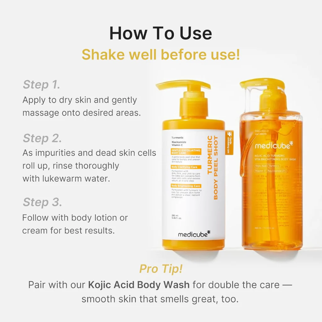 Kojic Acid Turmeric Body Peel Shot (280ml) - Image 3