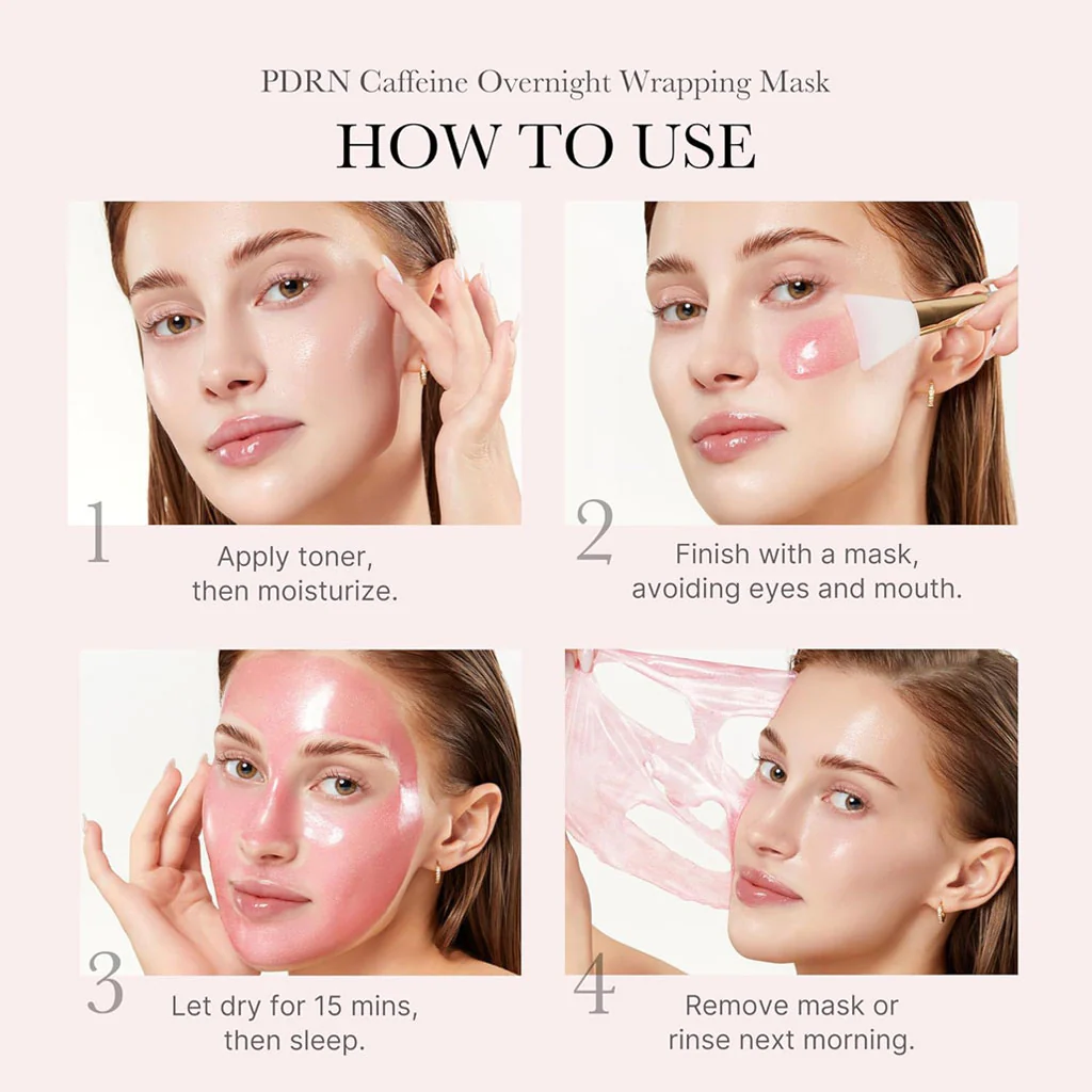 PDRN Pink Caffeine Night Wrapping Mask (75ml) - Image 3