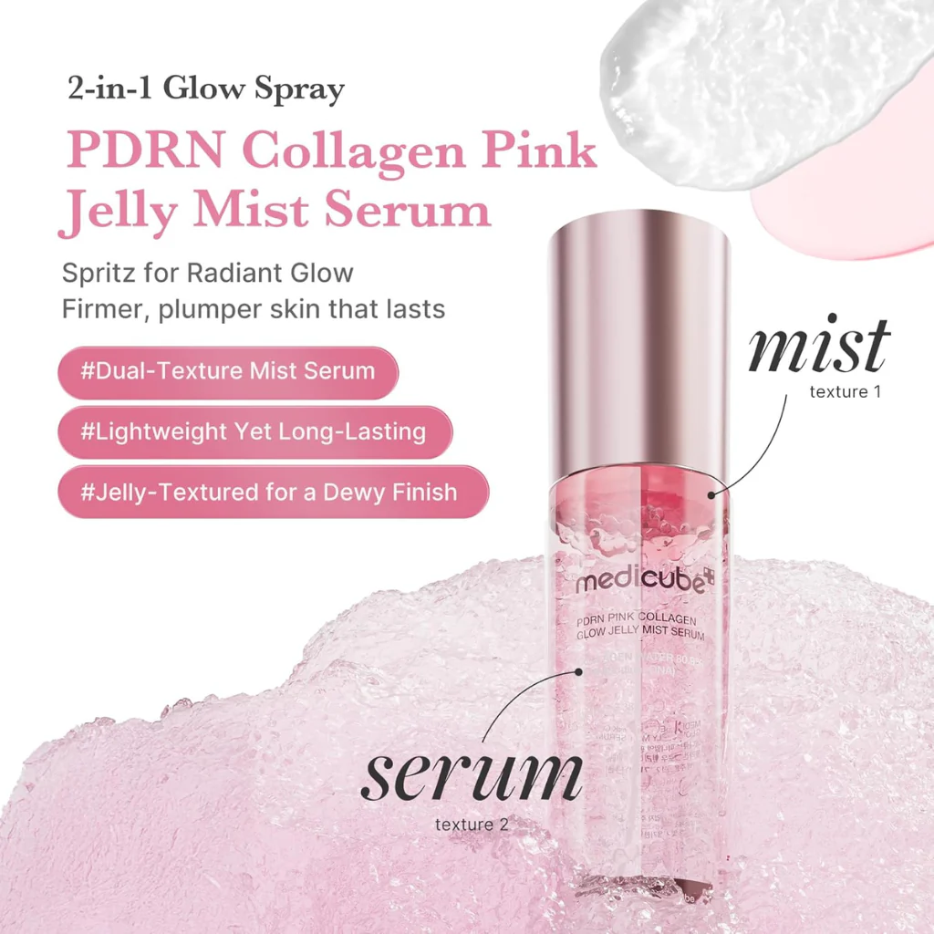 PDRN Pink Collagen Glow Jelly Mist Serum (100ml) - Image 2
