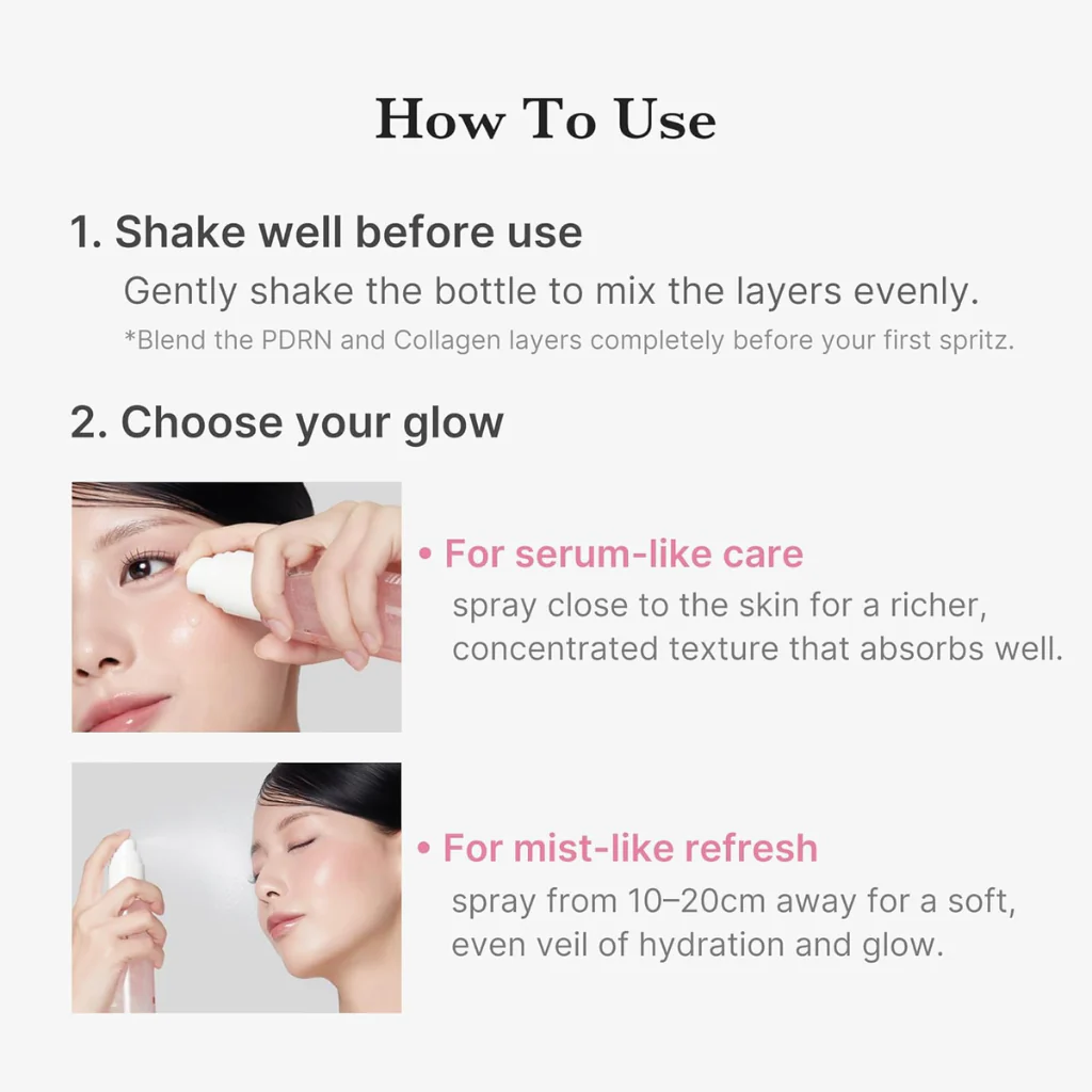 PDRN Pink Collagen Glow Jelly Mist Serum (100ml) - Image 3