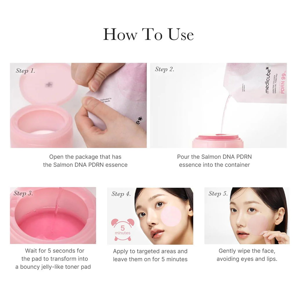 PDRN Pink Collagen Toning Gel Toner Pad (70pcs) - Image 3