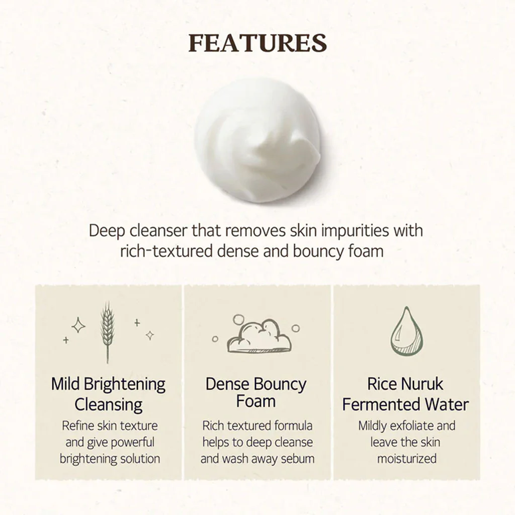 Rice Daily Brightening Cleansing Foam - Image 2
