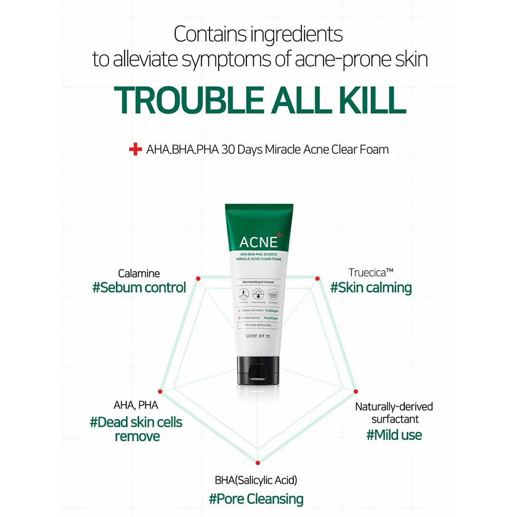 AHA BHA PHA 30 Days Miracle Acne Clear Foam (100ml) - Image 2
