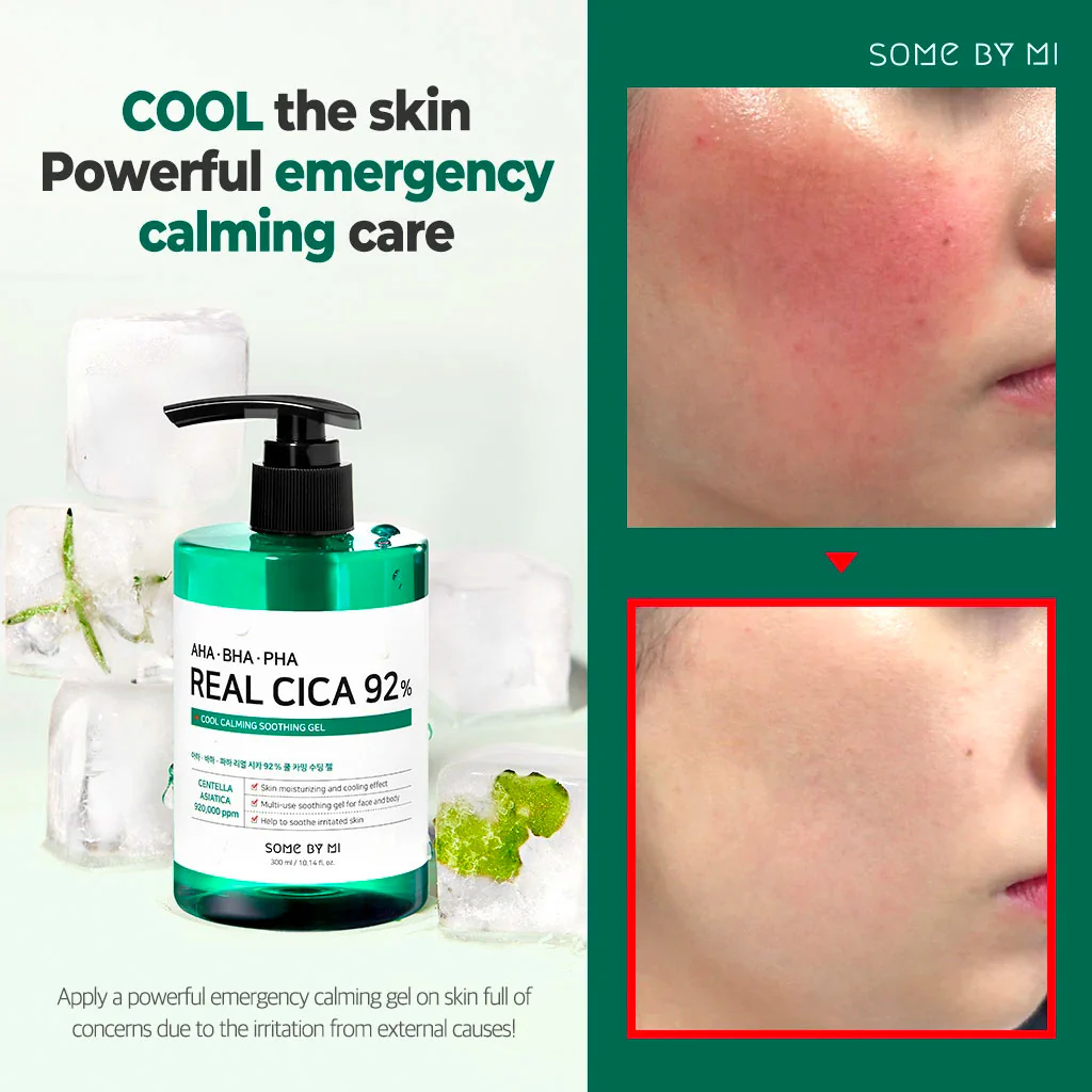 AHA BHA PHA Real Cica 92% Cool Calming Soothing Gel - Image 3