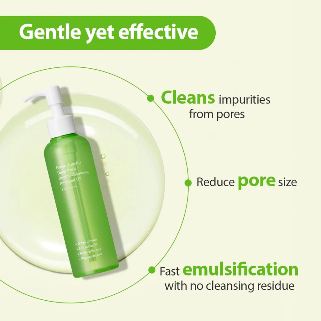 Green Tomato Double Cleansing Ampoule Oil - Image 3